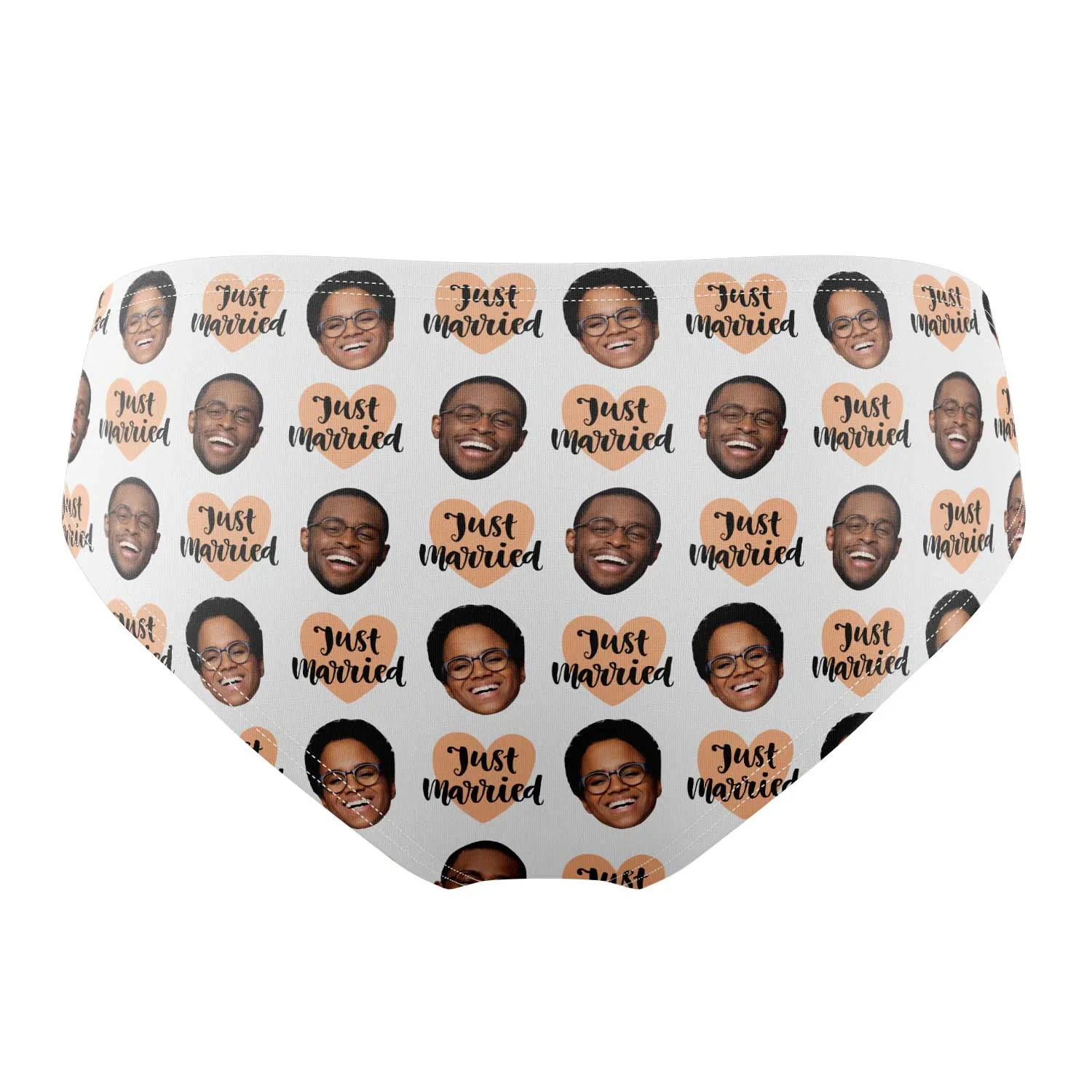 Just Married Swim Trunks Personalised With Faces sold by Super Socks product image thumbnail 2