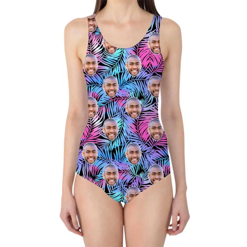 Tropical Neon Swimsuit Personalised With Face sold by Super Socks