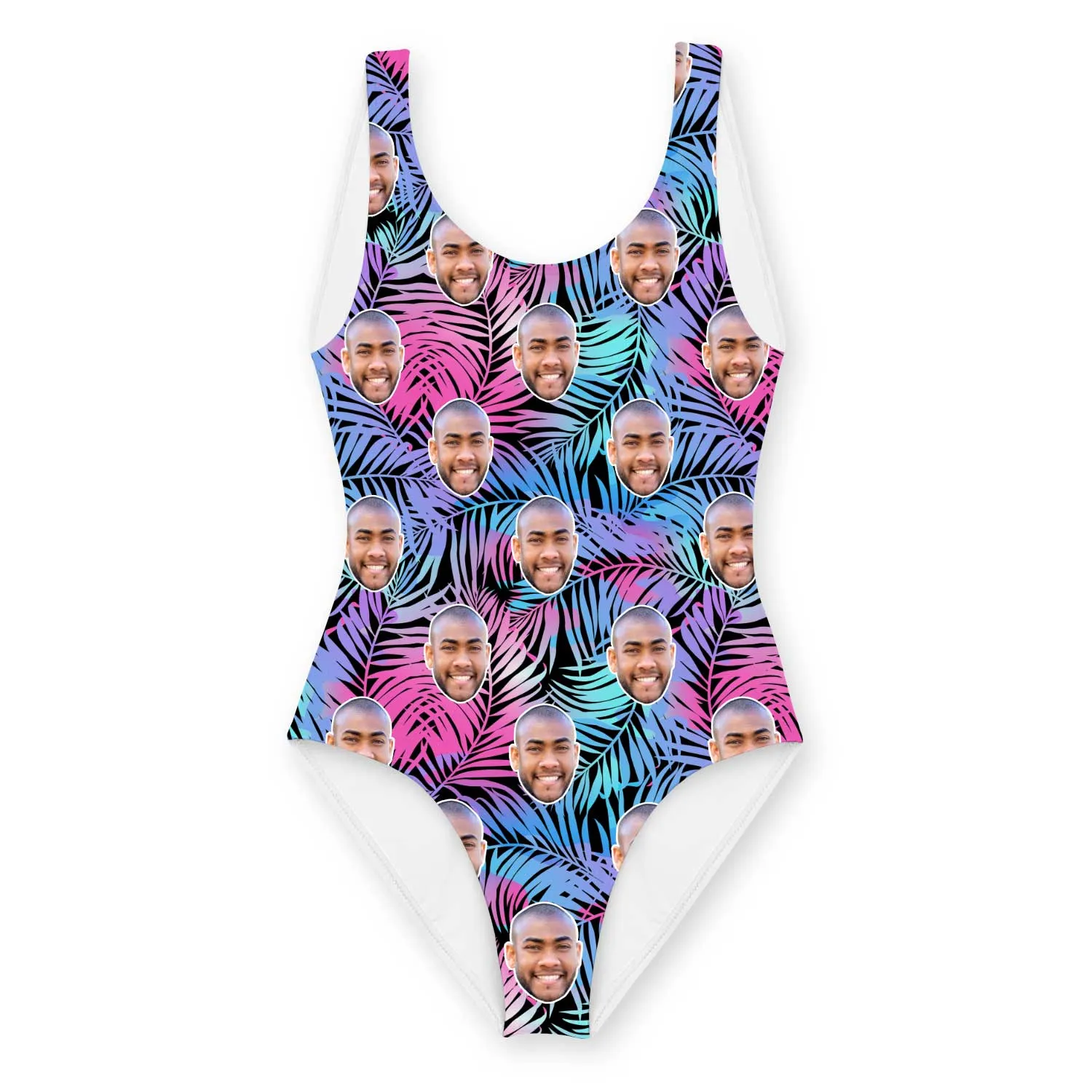 Tropical Neon Swimsuit Personalised With Face sold by Super Socks product image thumbnail 2