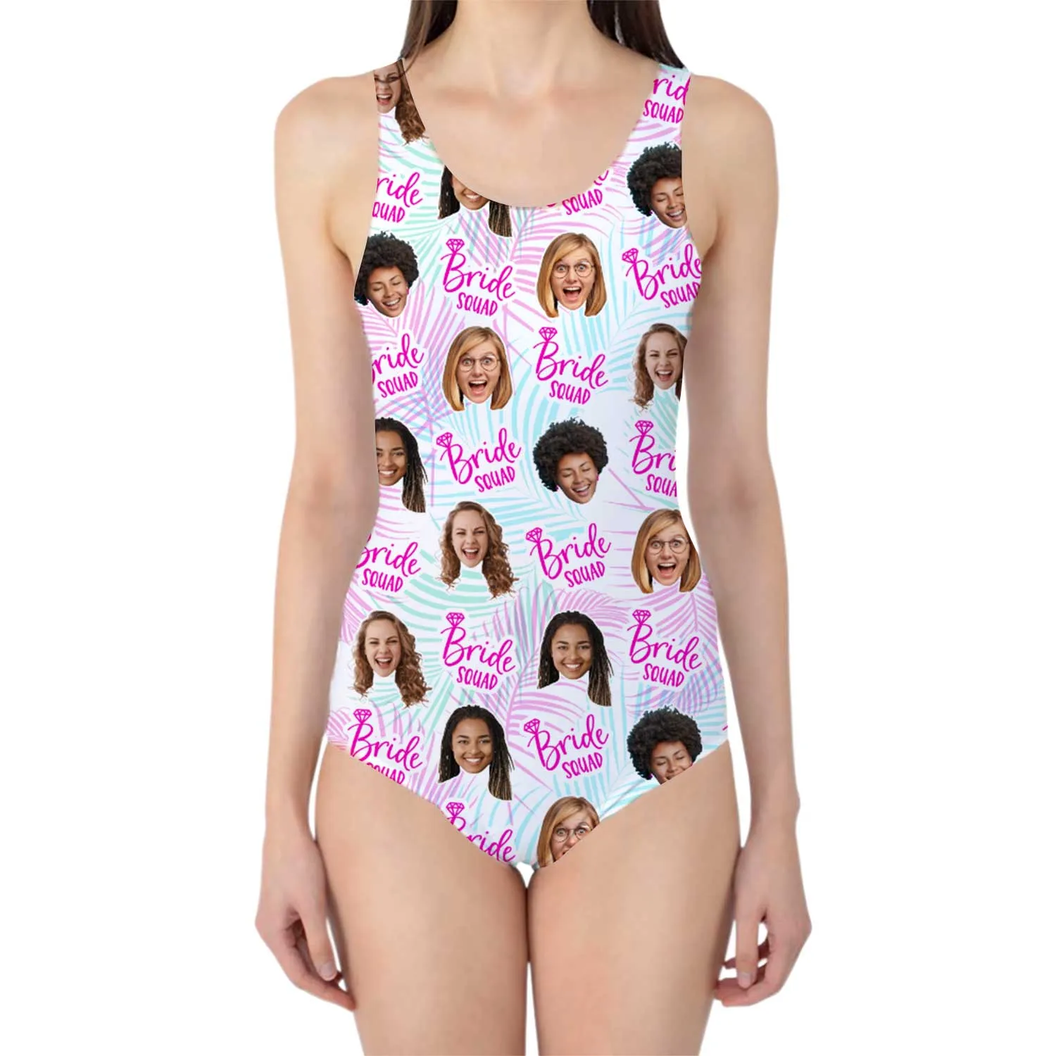 Bride Squad Swimsuit Personalised Faces sold by Super Socks