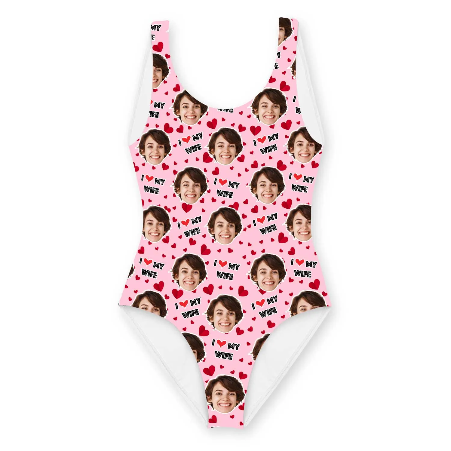 I Love My Wife Swimsuit Personalised With Face sold by Super Socks product image thumbnail 3