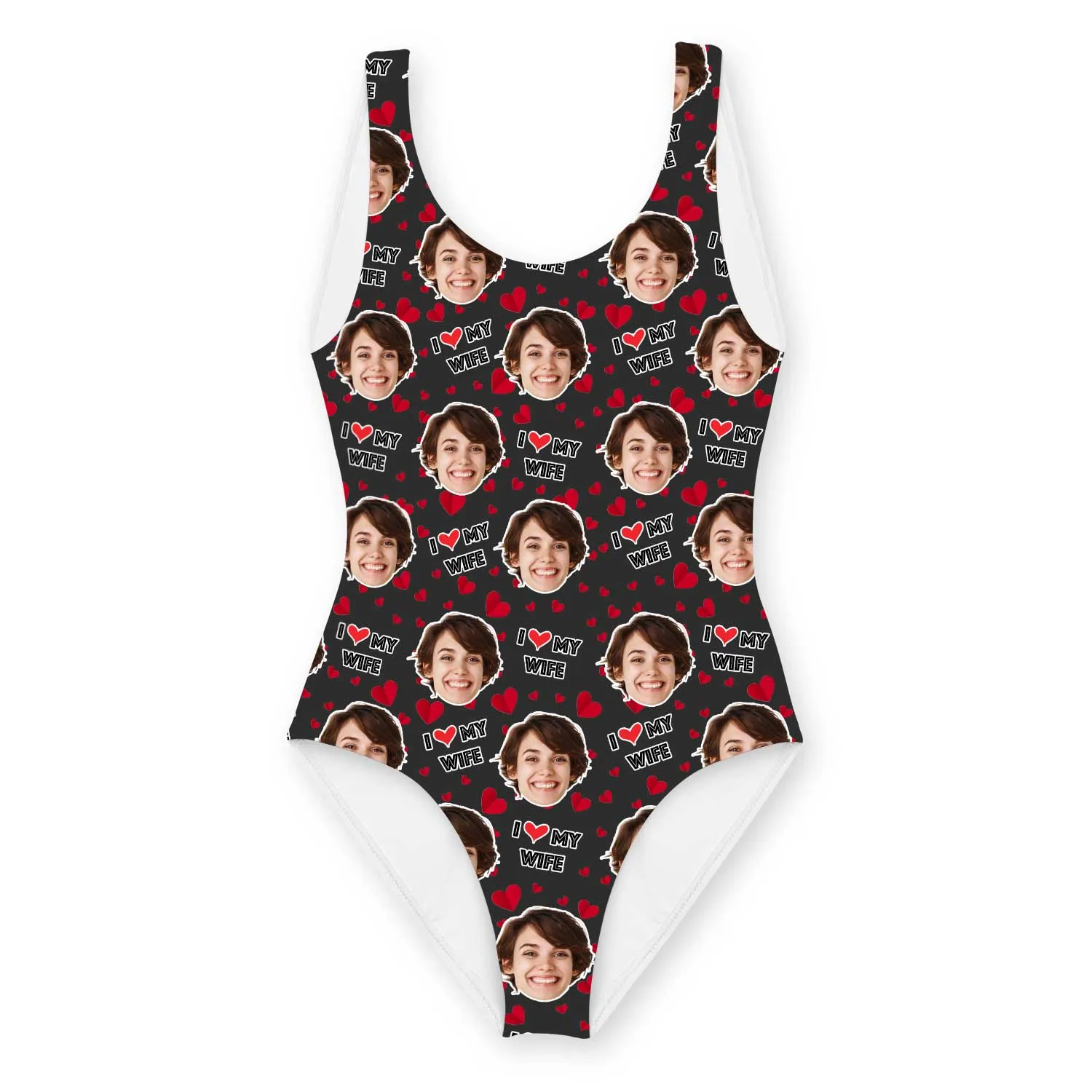 I Love My Wife Swimsuit Personalised With Face sold by Super Socks product image thumbnail 4