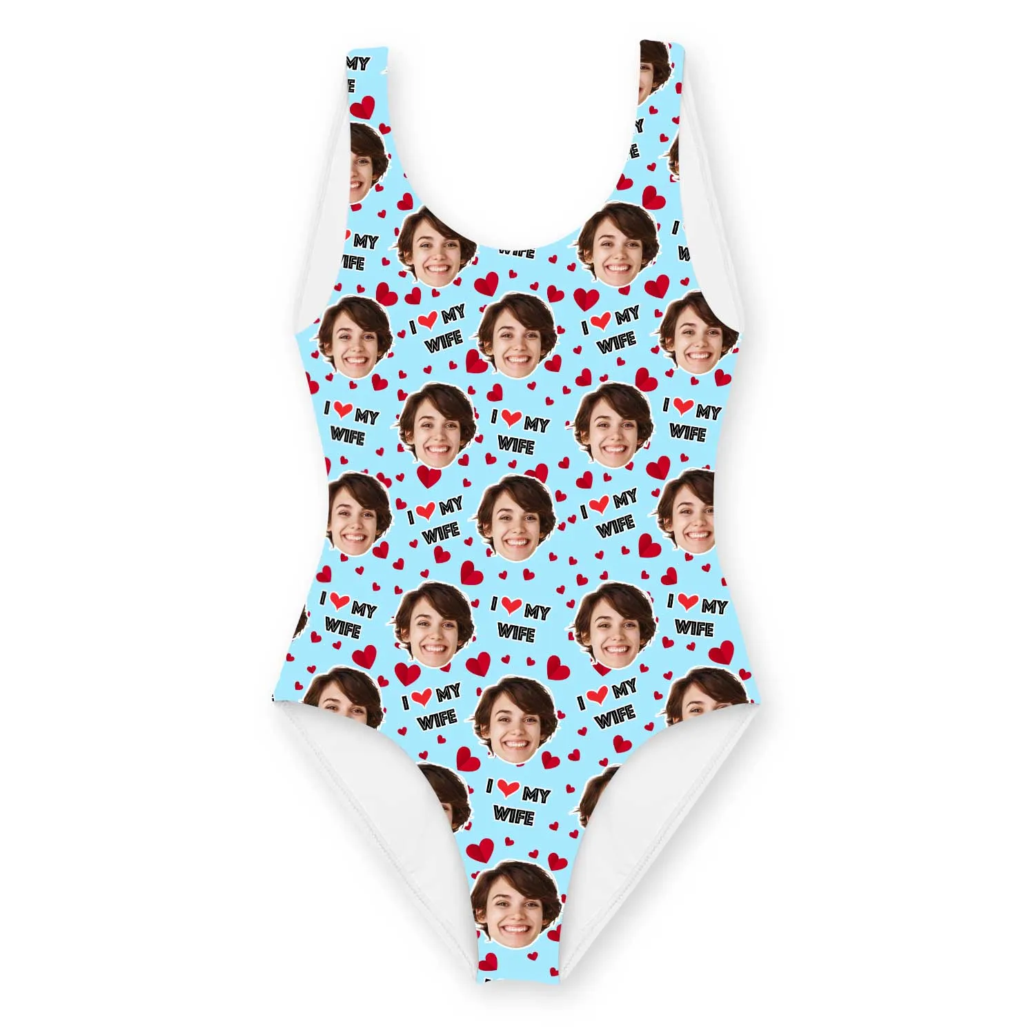 I Love My Wife Swimsuit Personalised With Face sold by Super Socks product image thumbnail 5