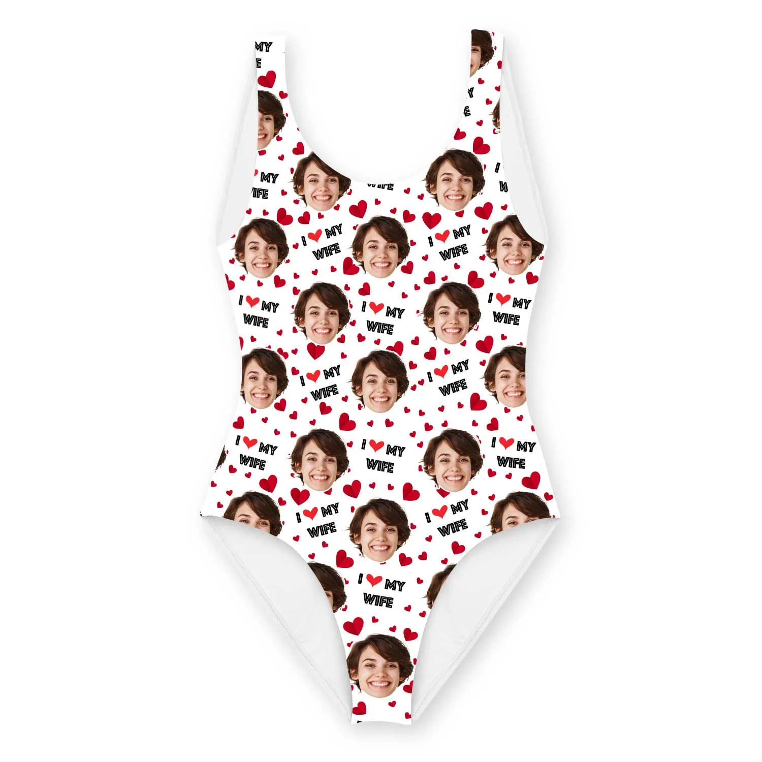I Love My Wife Swimsuit Personalised With Face sold by Super Socks product image thumbnail 2