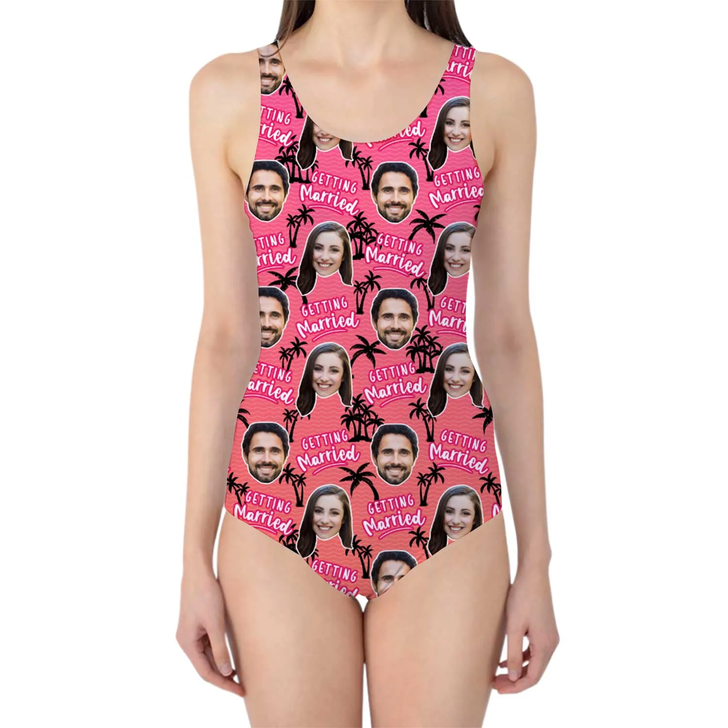 Getting Married Personalised Faces Swimsuit sold by Super Socks