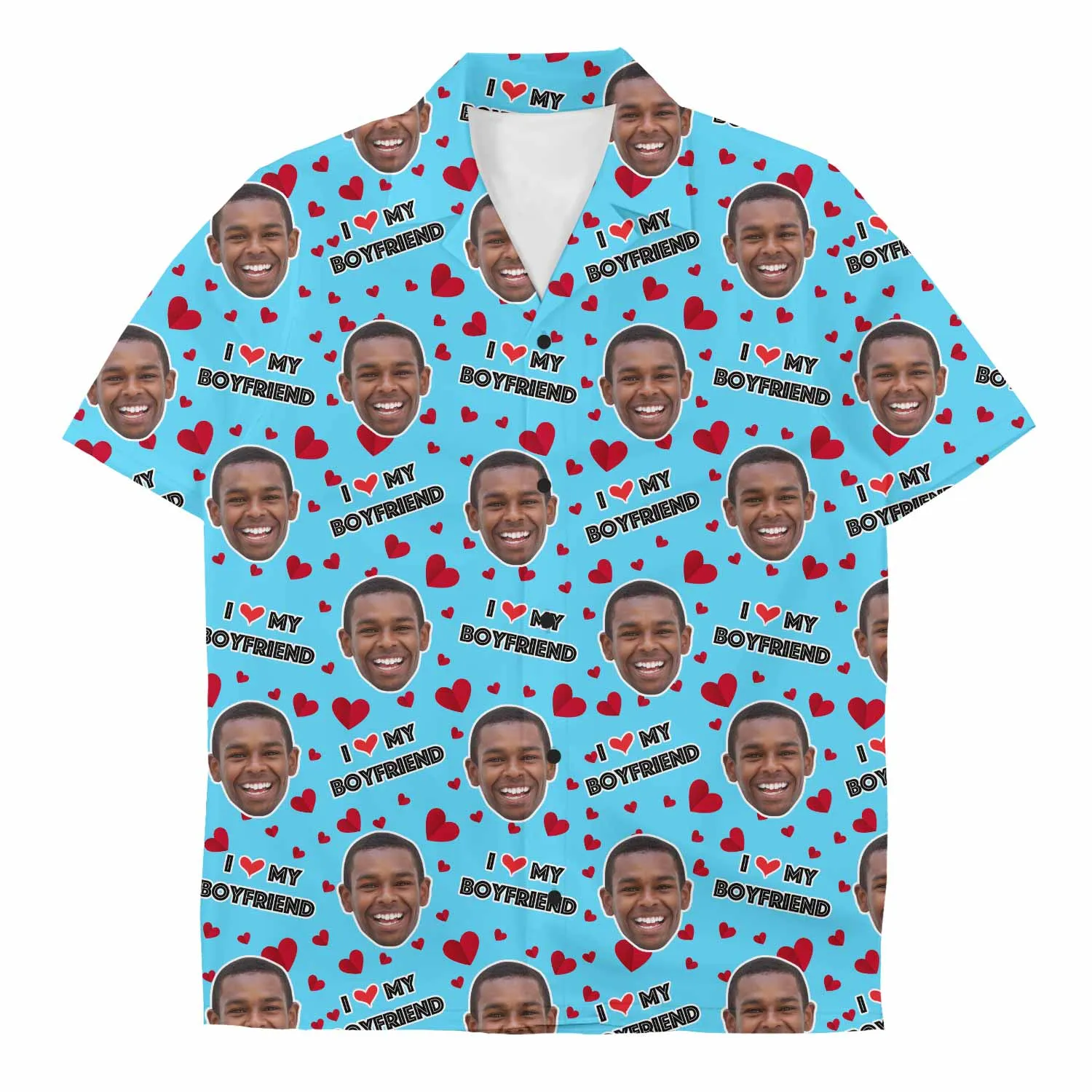 I Love My Boyfriend Custom Hawaiian Shirt sold by Super Socks product image thumbnail 4