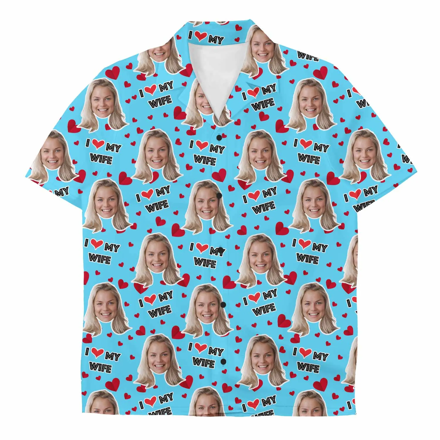 I Love My Wife Custom Hawaiian Shirt sold by Super Socks product image thumbnail 3
