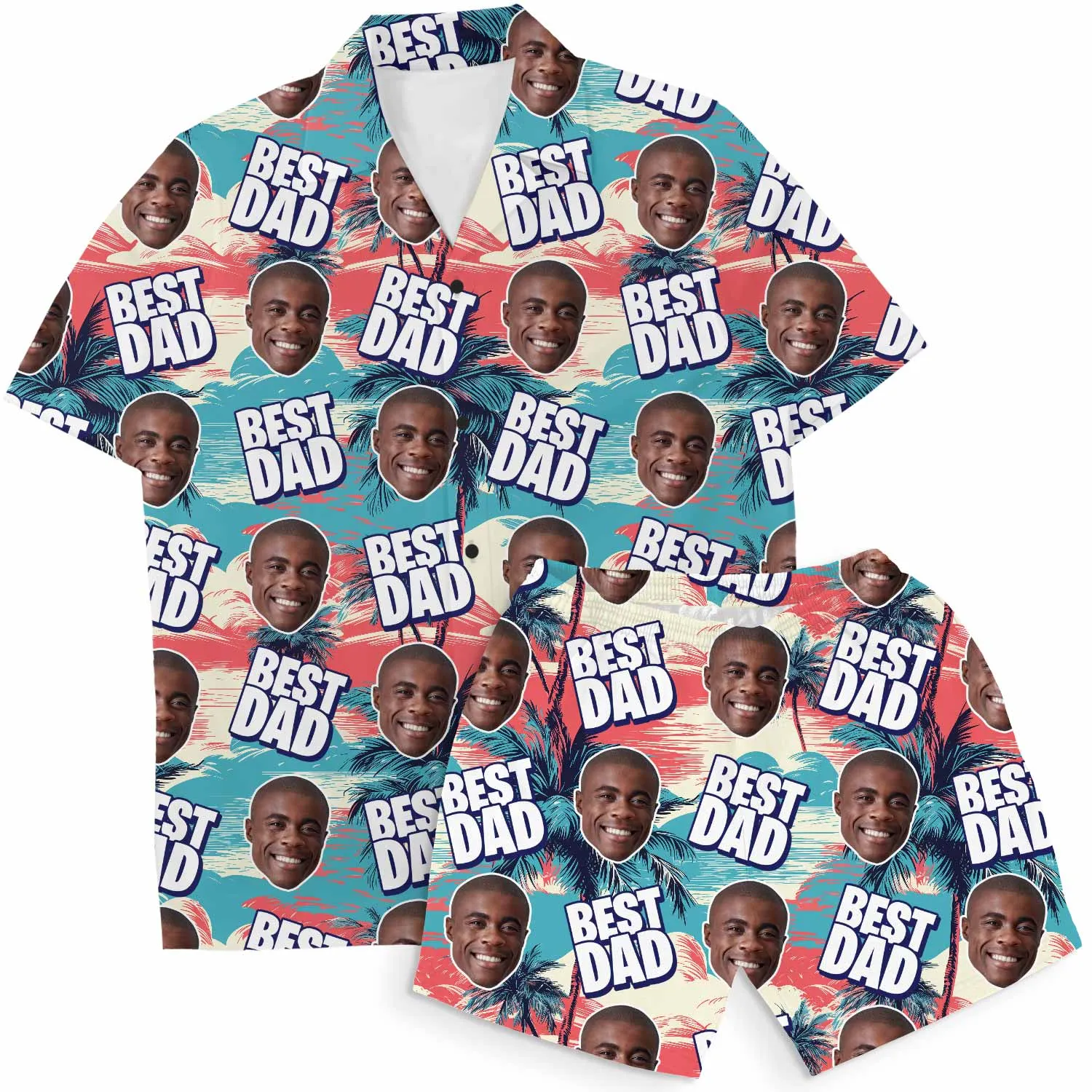 Best Dad Personalised Hawaiian Shirt Shorts Set sold by Super Socks