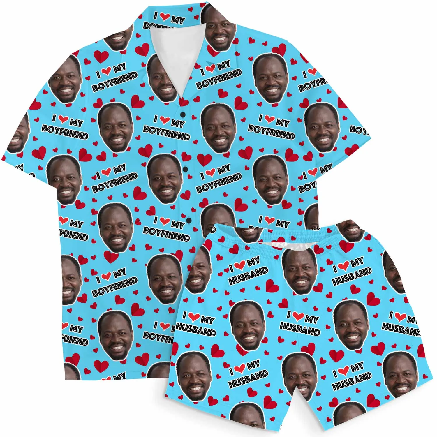 I Love My Husband Personalised Hawaiian Shirt Shorts Set sold by Super Socks product image thumbnail 2