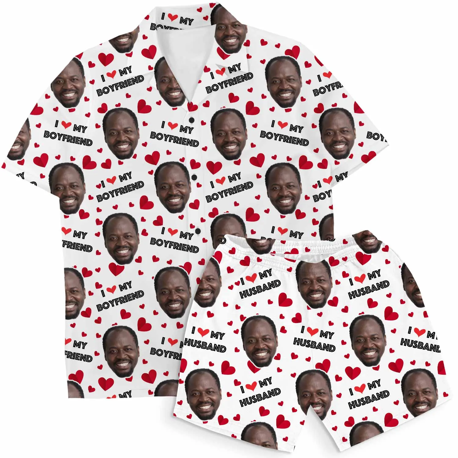 I Love My Husband Personalised Hawaiian Shirt Shorts Set sold by Super Socks product image thumbnail 5