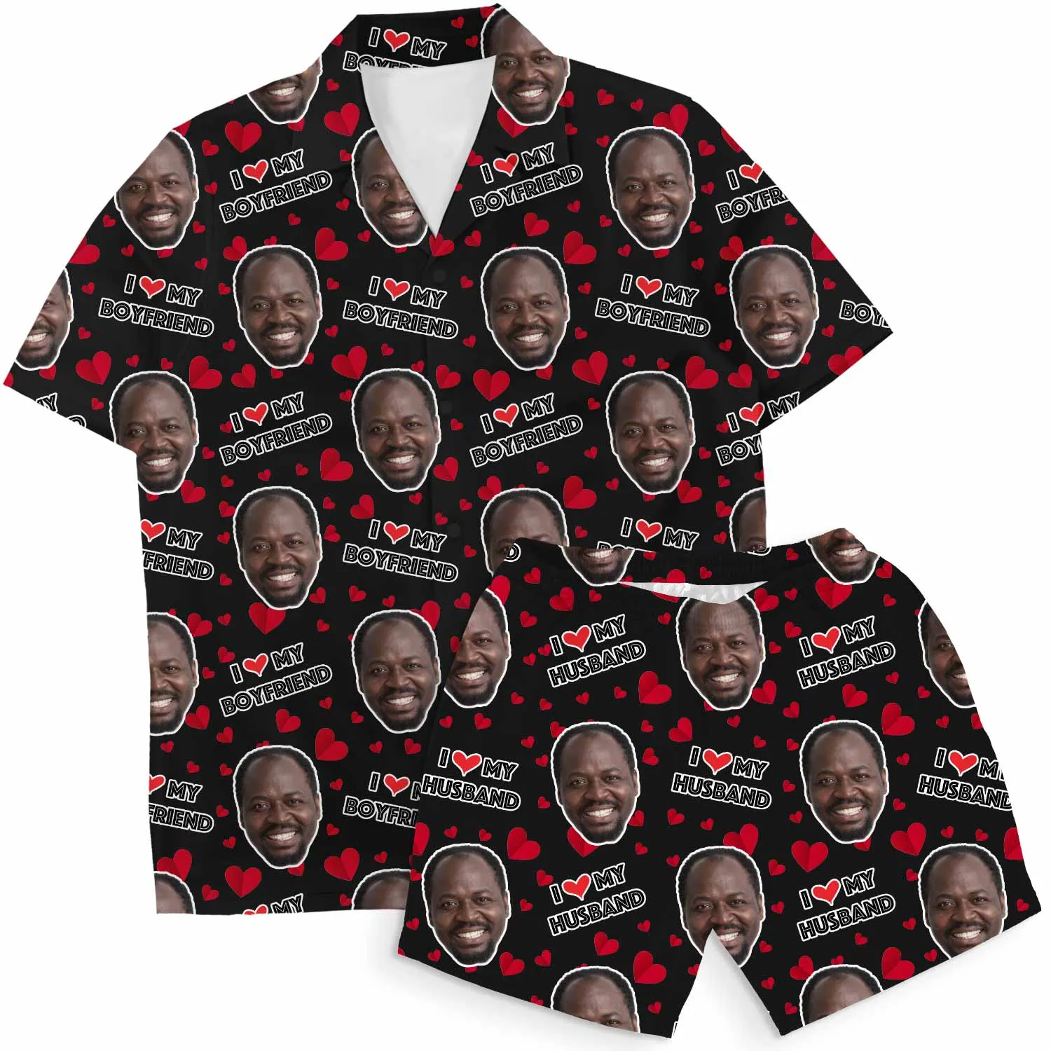 I Love My Husband Personalised Hawaiian Shirt Shorts Set sold by Super Socks product image thumbnail 3