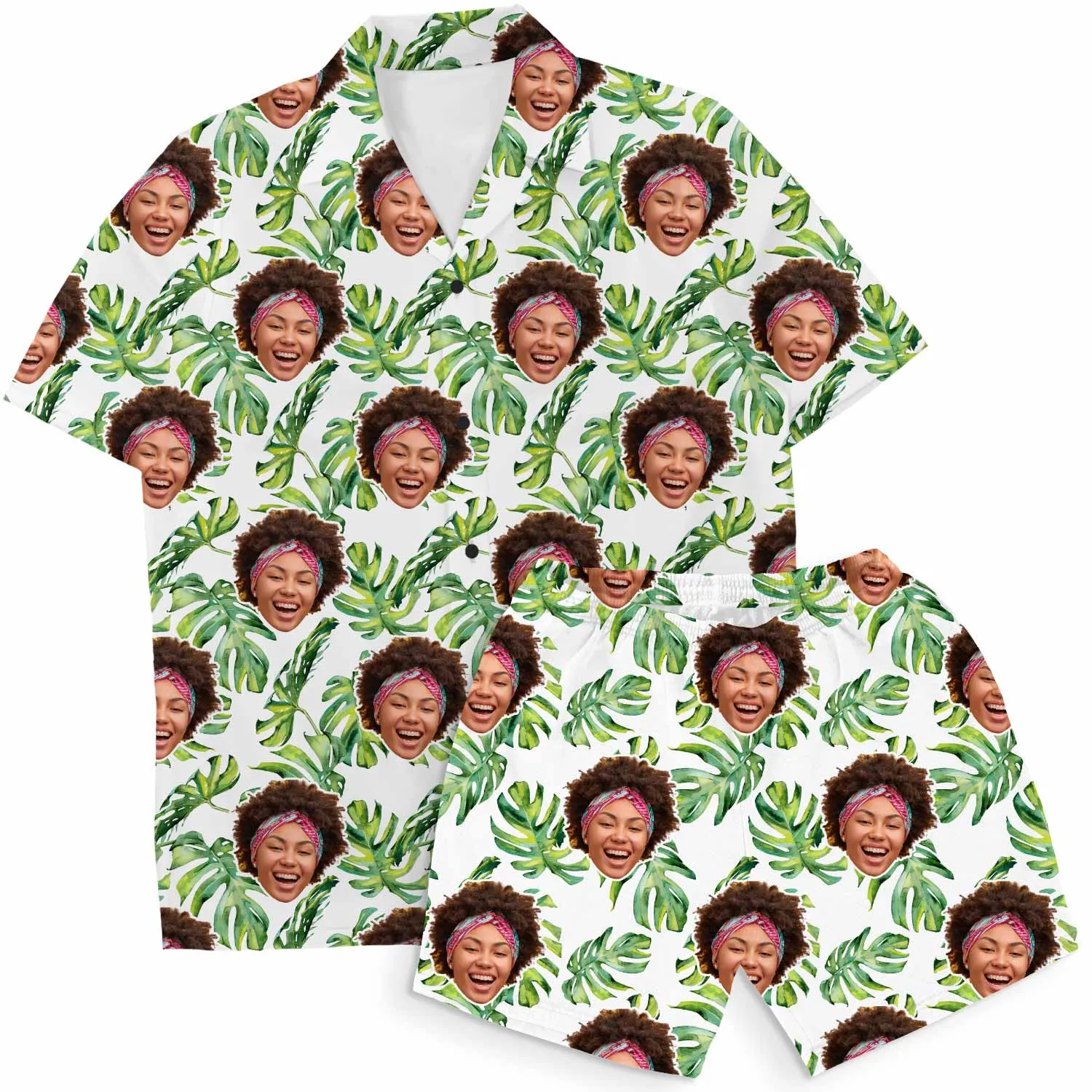 Tropical Leaf Personalised Hawaiian Shirt Shorts Set sold by Super Socks