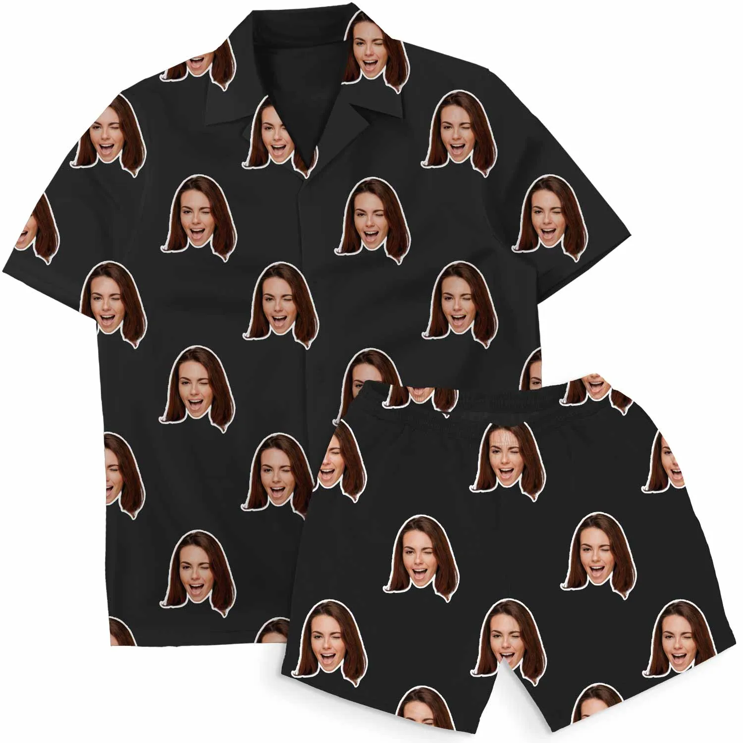 Faces Personalised Hawaiian Shirt Shorts Set sold by Super Socks product image thumbnail 3