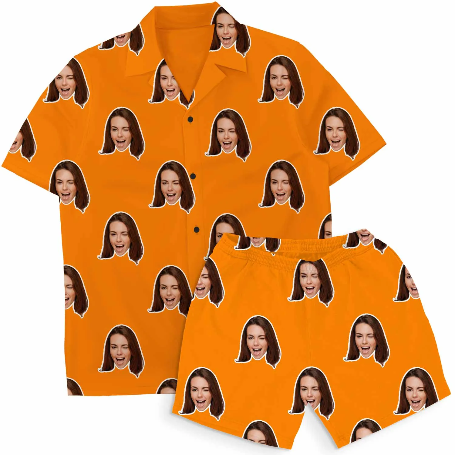 Faces Personalised Hawaiian Shirt Shorts Set sold by Super Socks