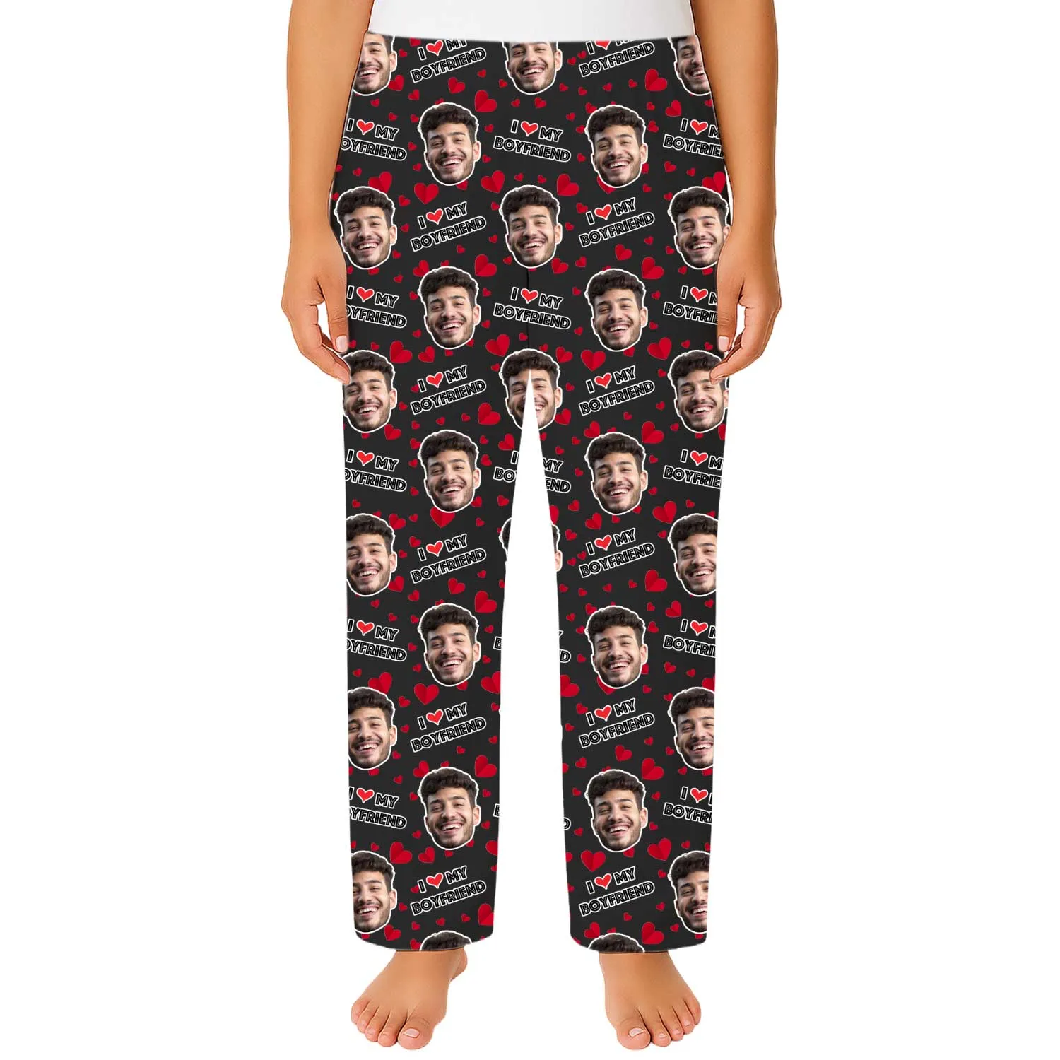 Women's I Love My Boyfriend PJ Bottoms sold by Super Socks