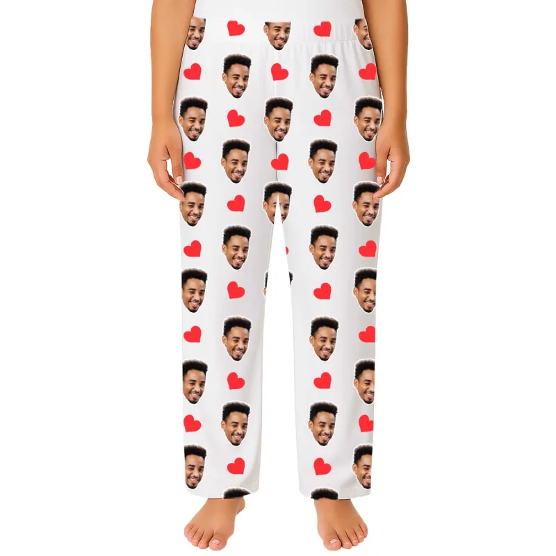 Women's Love Hearts Personalised PJ Bottoms sold by Super Socks