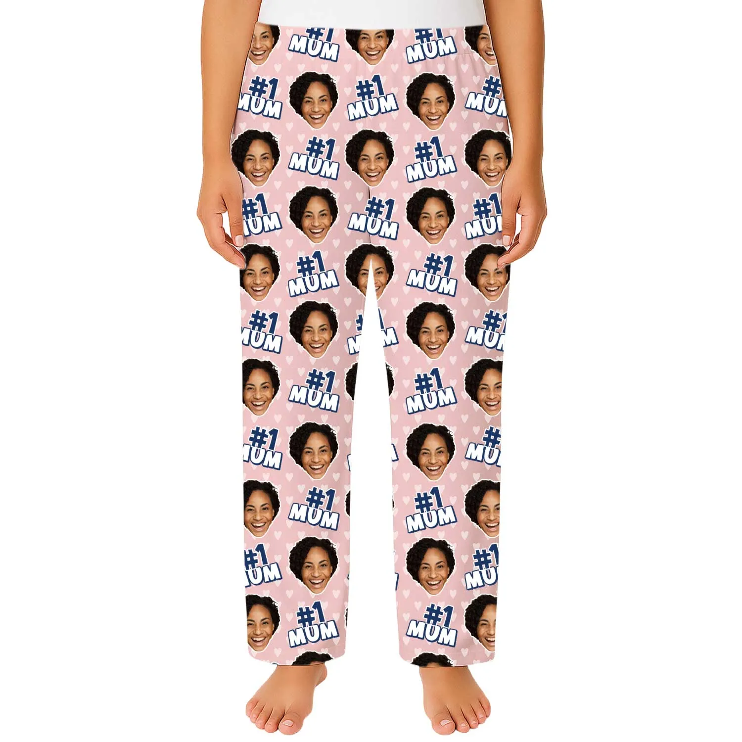 Women's Number 1 Mum Personalised PJ Bottoms sold by Super Socks