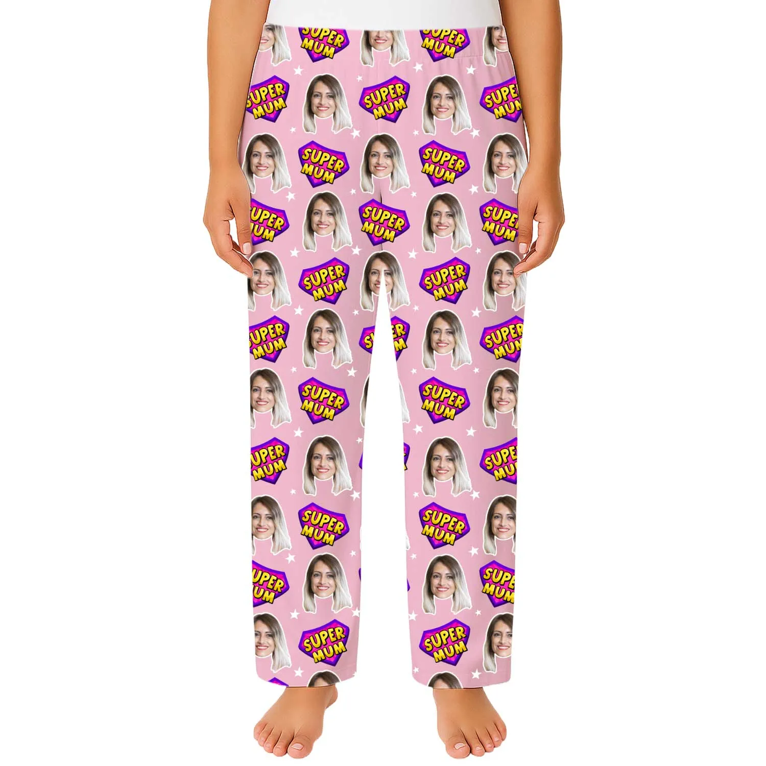 Women's Super Mum Personalised PJ Bottoms sold by Super Socks