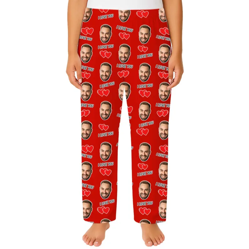 Women's I Love You Personalised PJ Bottoms sold by Super Socks