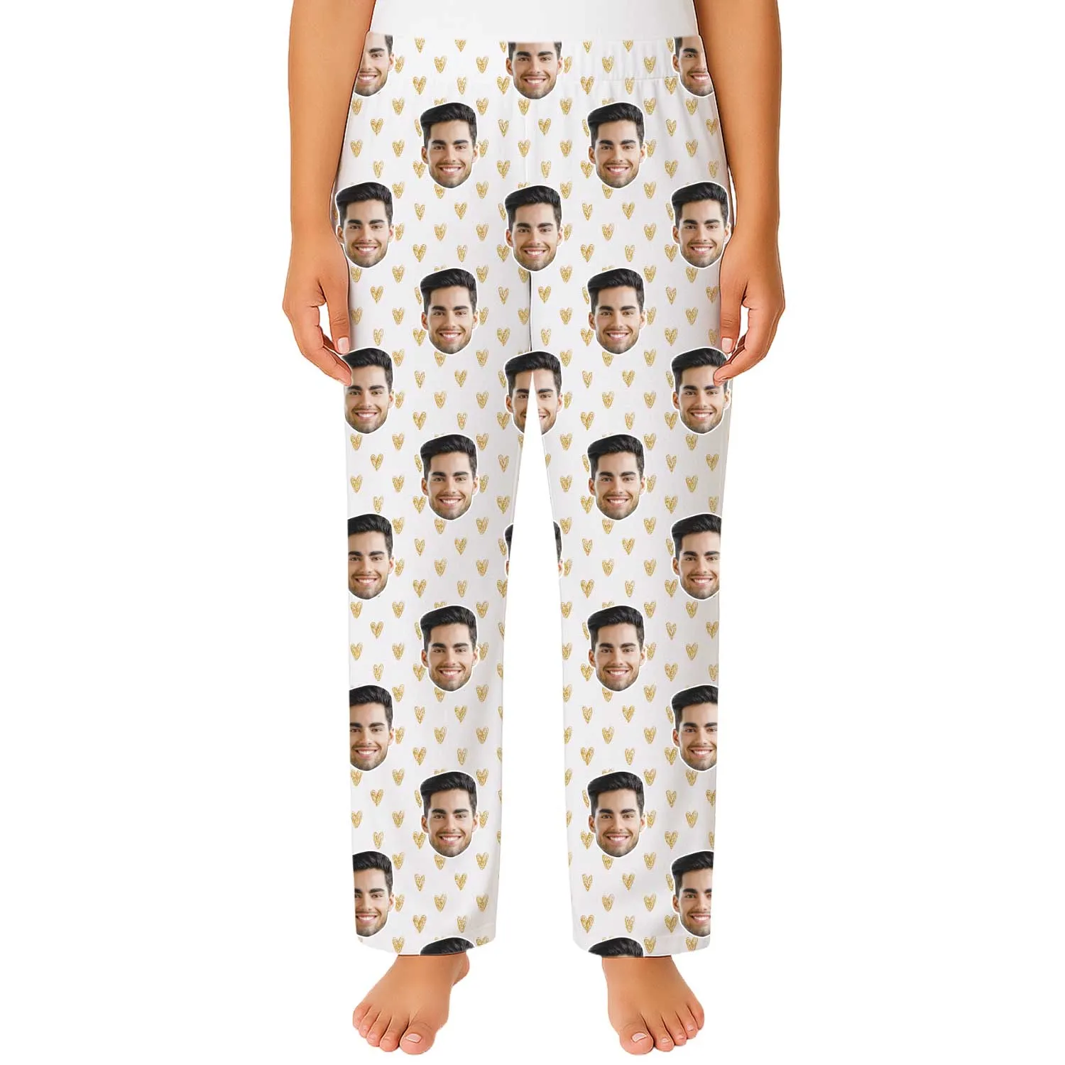 Women's Gold Hearts Personalised PJ Bottoms sold by Super Socks product image thumbnail 4