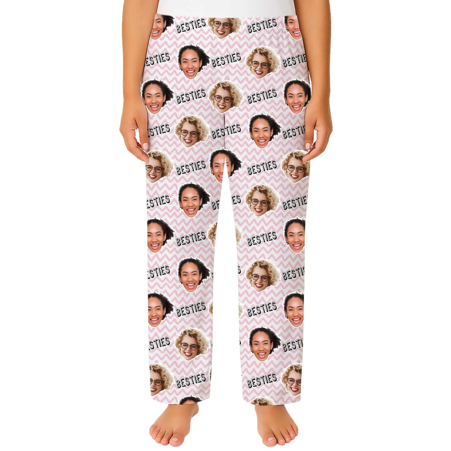 Women's Besties Personalised PJ Bottoms sold by Super Socks