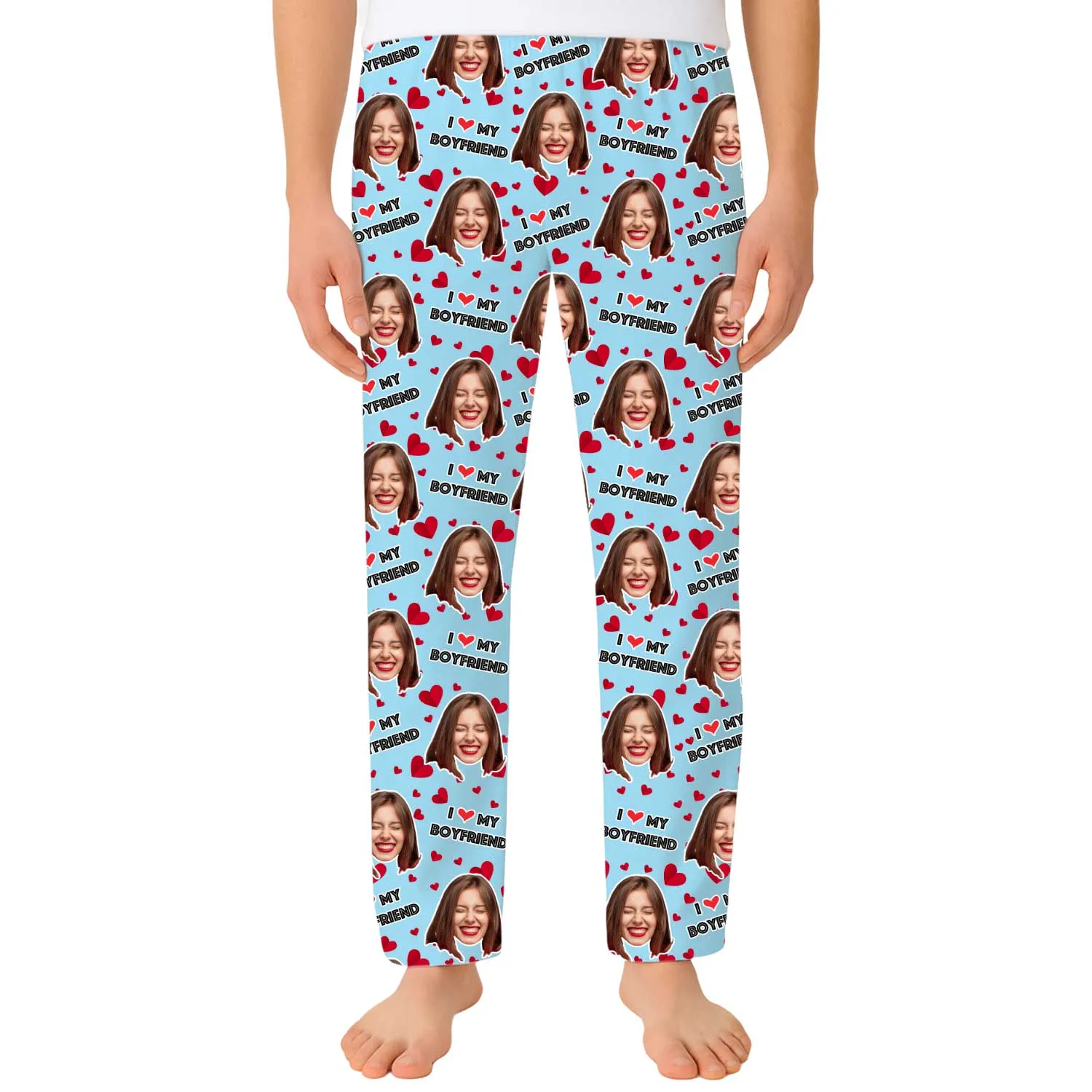 Men's I Love My Girlfriend PJ Bottoms sold by Super Socks product image thumbnail 3