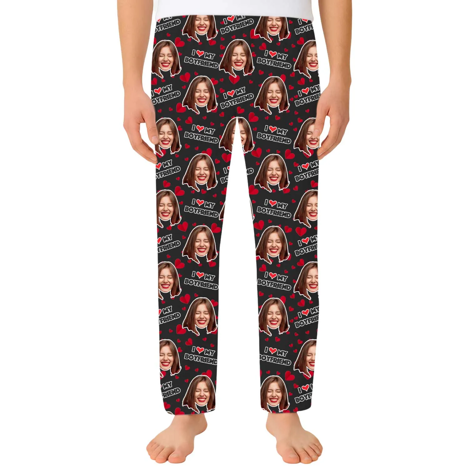 Men's I Love My Girlfriend PJ Bottoms sold by Super Socks product image thumbnail 4