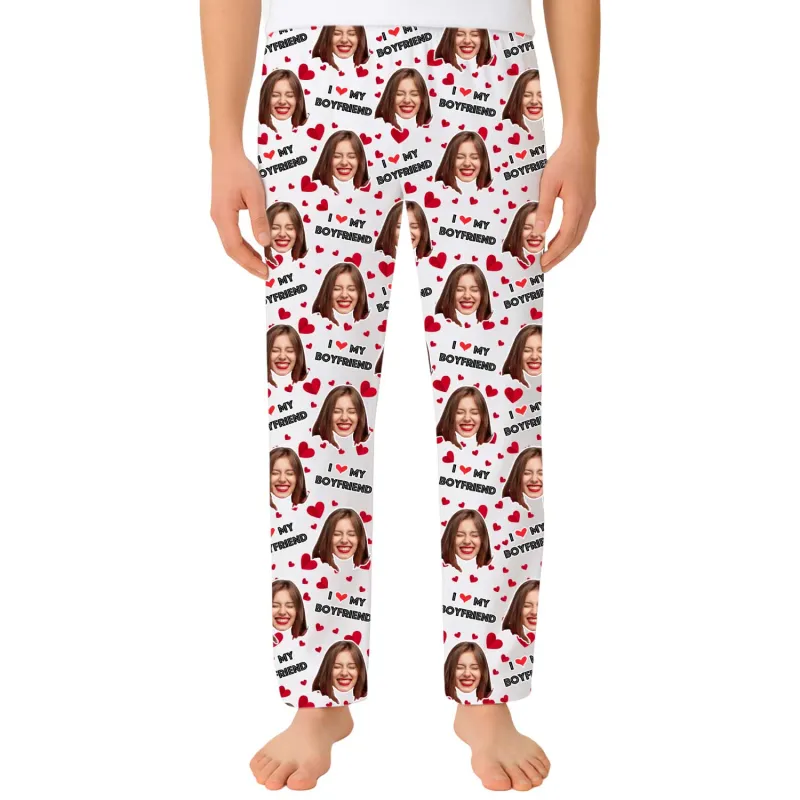 Men's I Love My Girlfriend PJ Bottoms sold by Super Socks