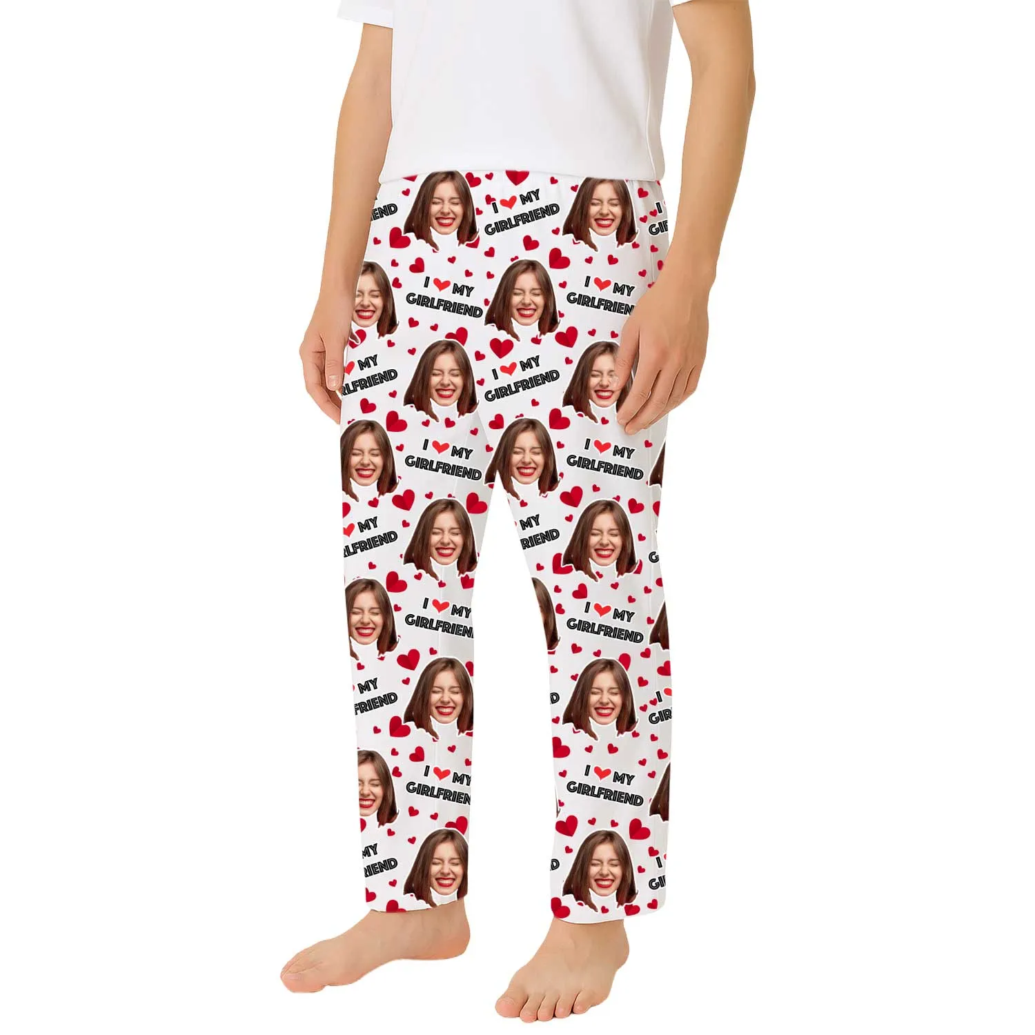 Men's I Love My Girlfriend PJ Bottoms sold by Super Socks product image thumbnail 2