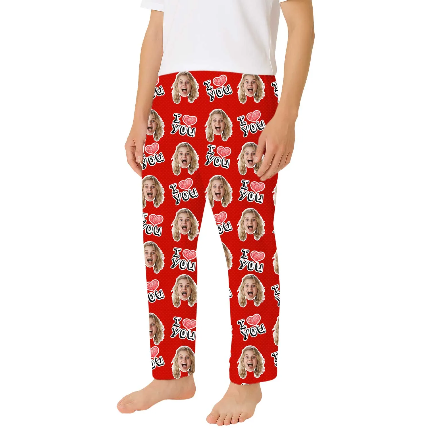 Men's I Heart You Personalised PJ Bottoms sold by Super Socks product image thumbnail 2
