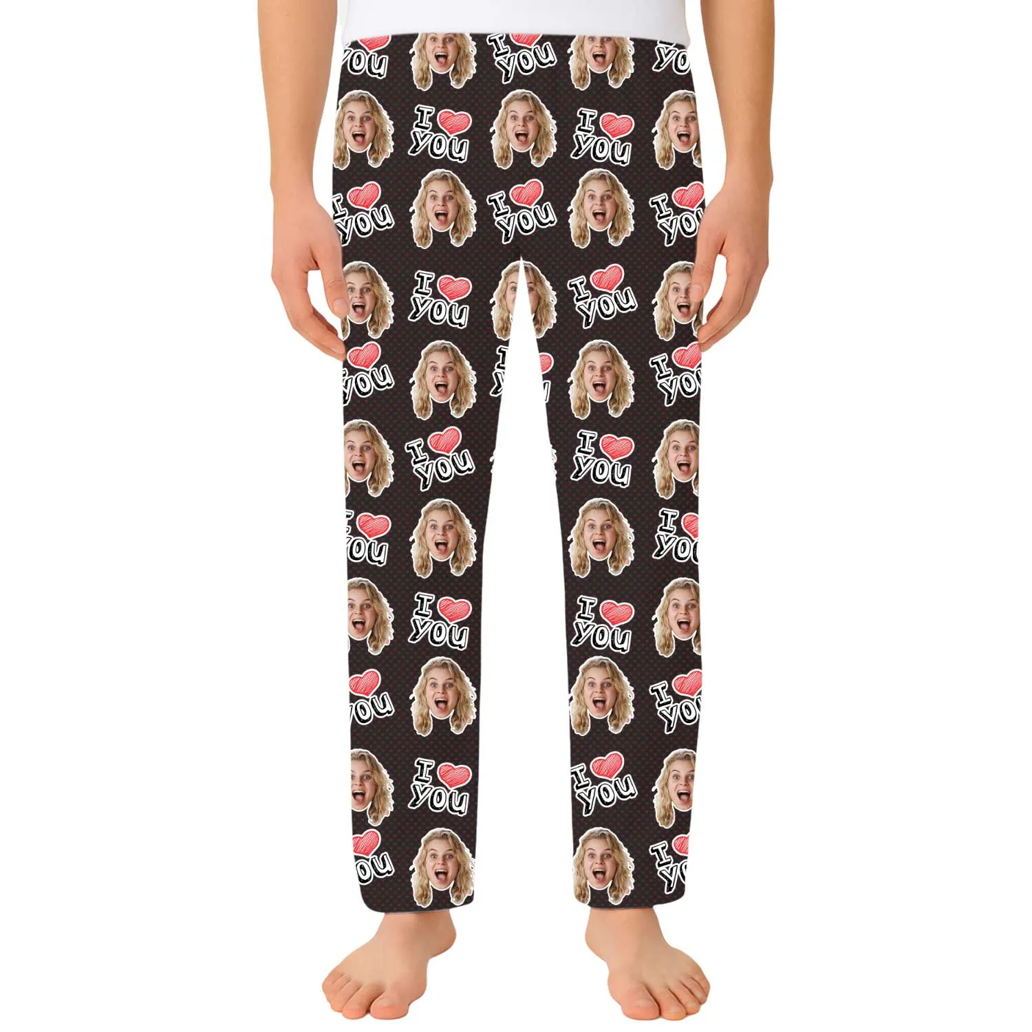 Men's I Heart You Personalised PJ Bottoms sold by Super Socks product image thumbnail 4