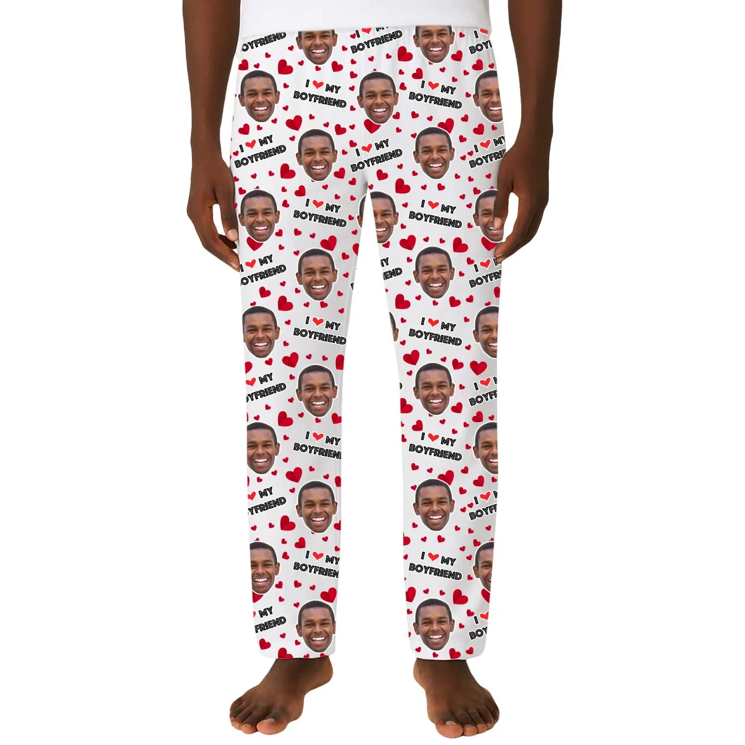 Men's I Love My Boyfriend PJ Bottoms sold by Super Socks
