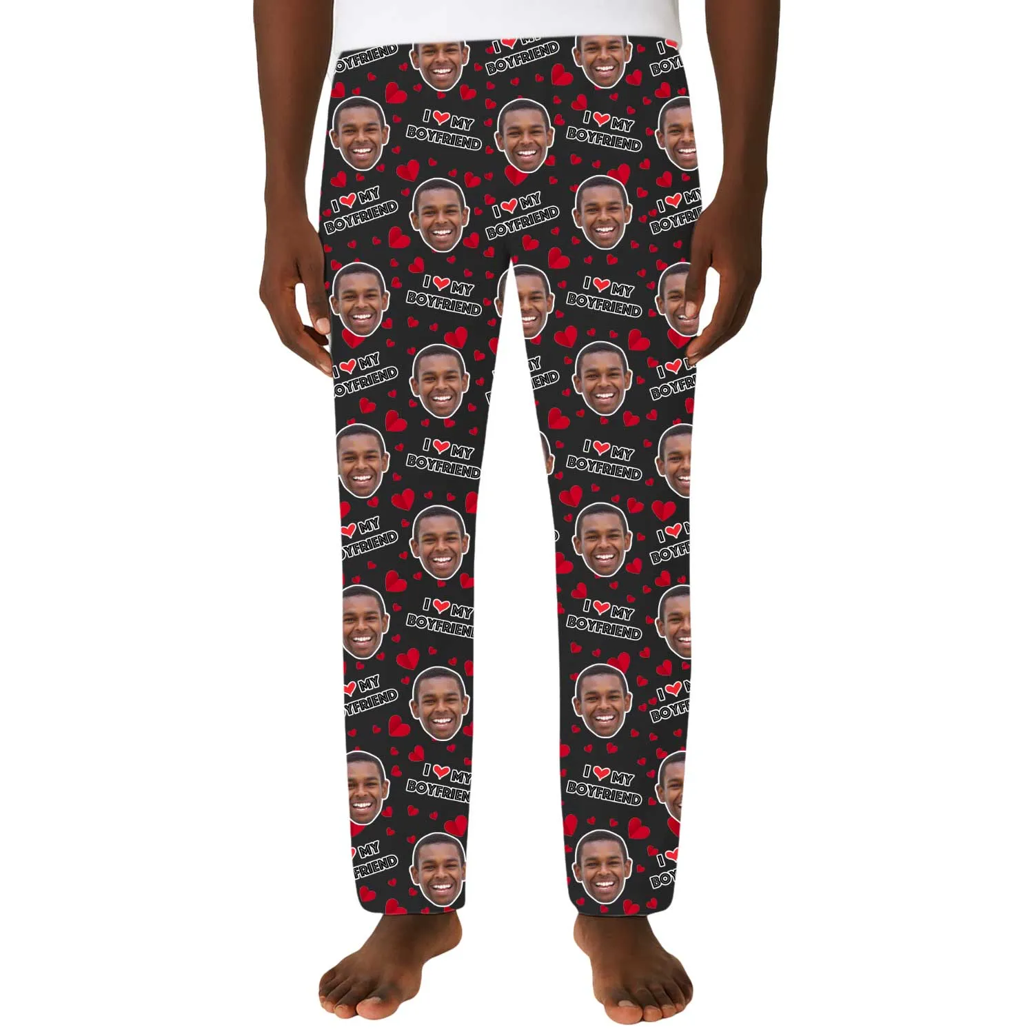 Men's I Love My Boyfriend PJ Bottoms sold by Super Socks product image thumbnail 4
