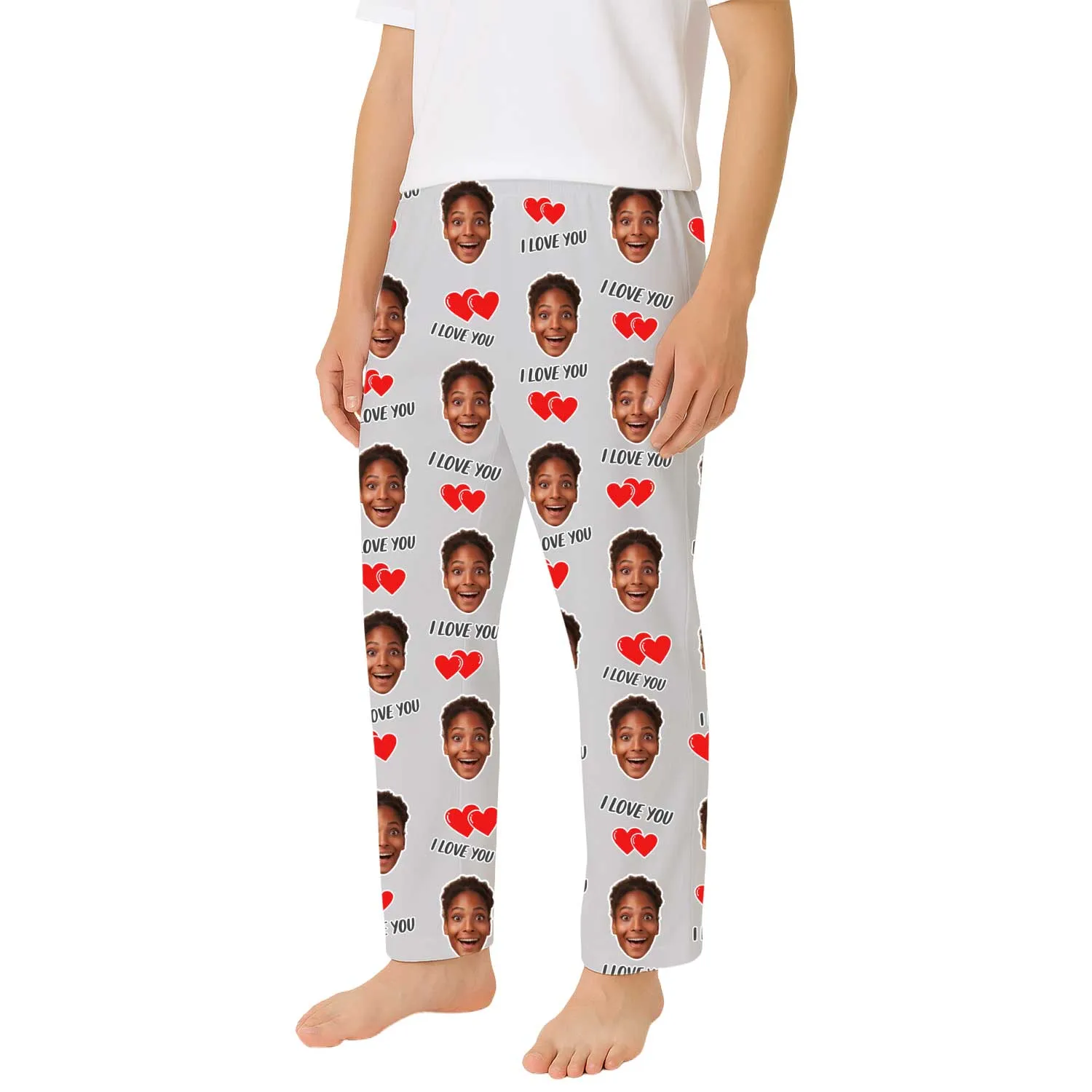 Men's I Love You Personalised PJ Bottoms sold by Super Socks product image thumbnail 2