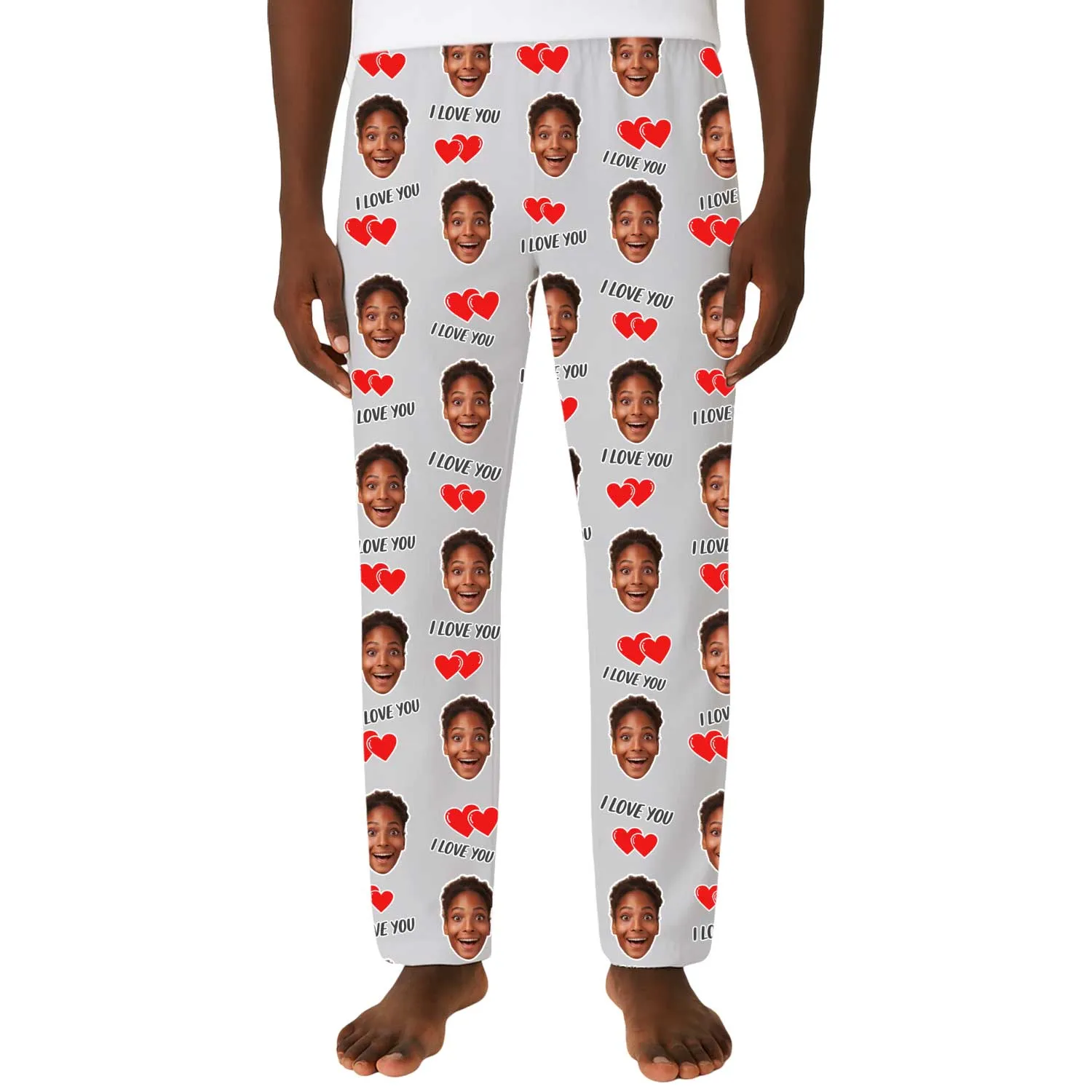 Men's I Love You Personalised PJ Bottoms sold by Super Socks