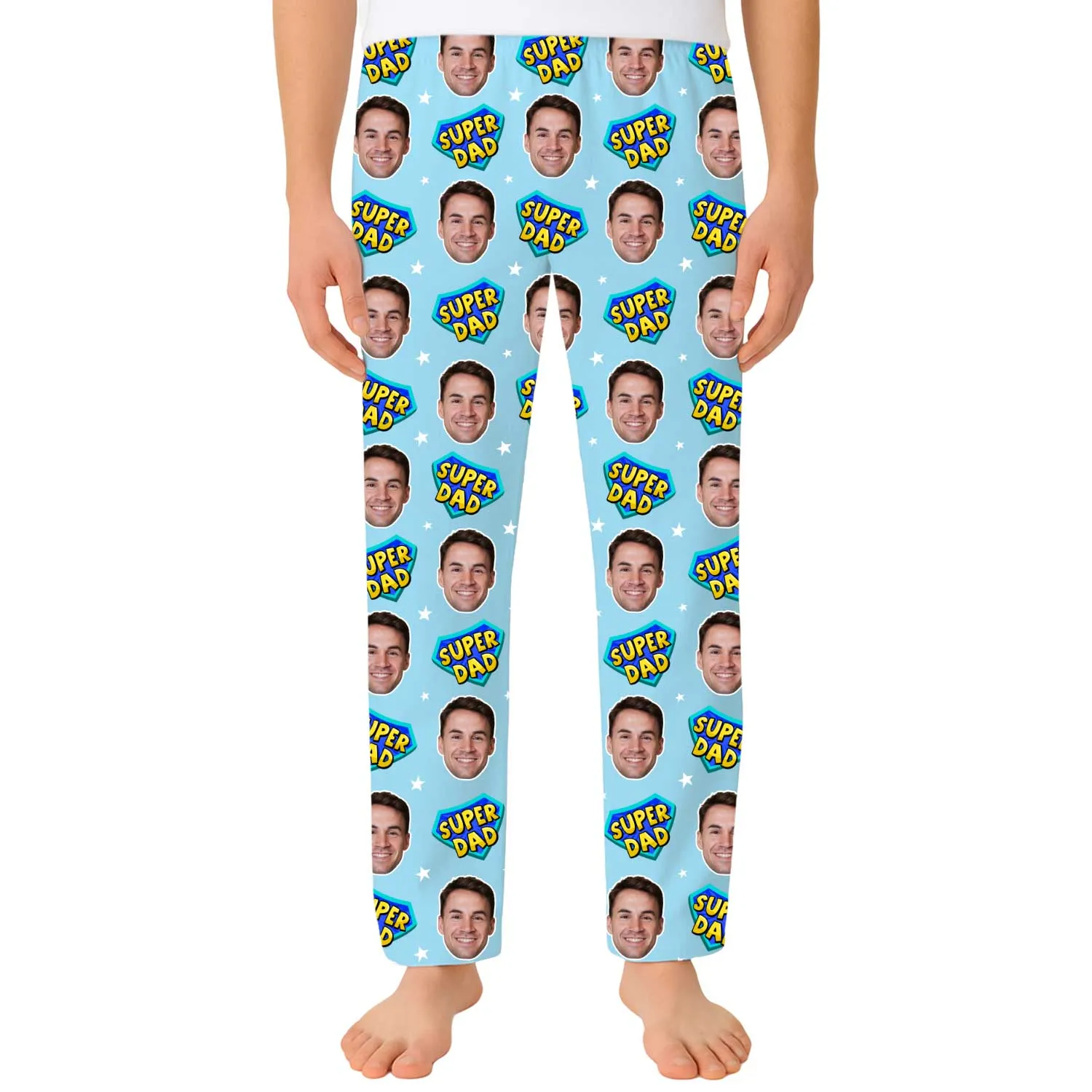 Men's Super Dad Personalised PJ Bottoms sold by Super Socks
