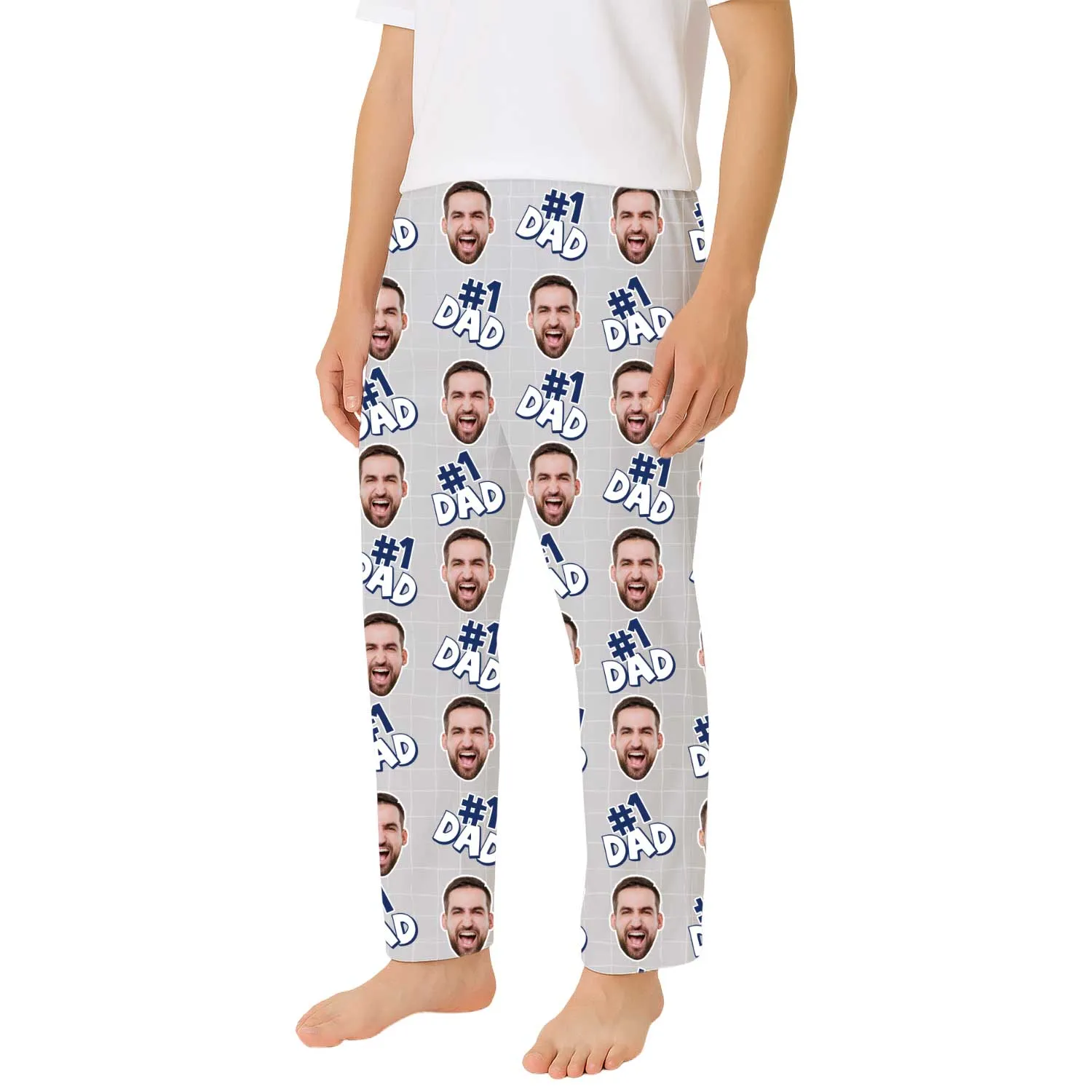 Men's Number 1 Dad Personalised PJ Bottoms sold by Super Socks product image thumbnail 2