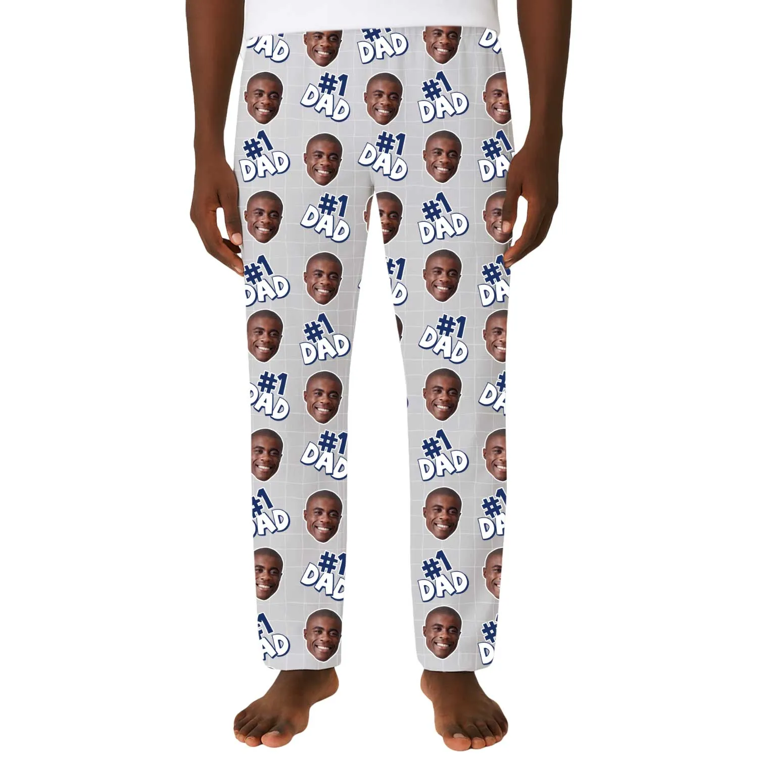 Men's Number 1 Dad Personalised PJ Bottoms sold by Super Socks
