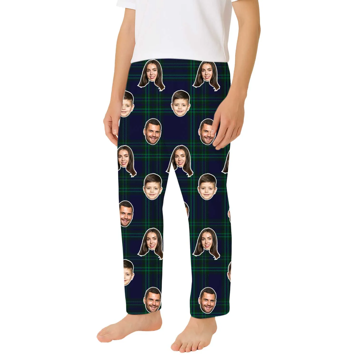 Men's Navy Tartan Personalised PJ Bottoms sold by Super Socks product image thumbnail 2