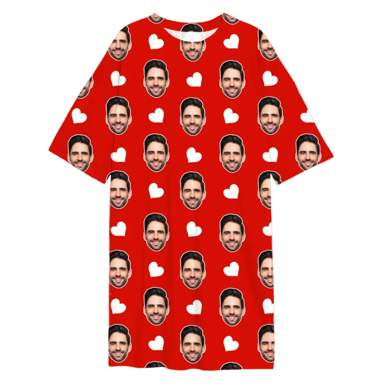 White Hearts Custom Sleep Tee sold by Super Socks