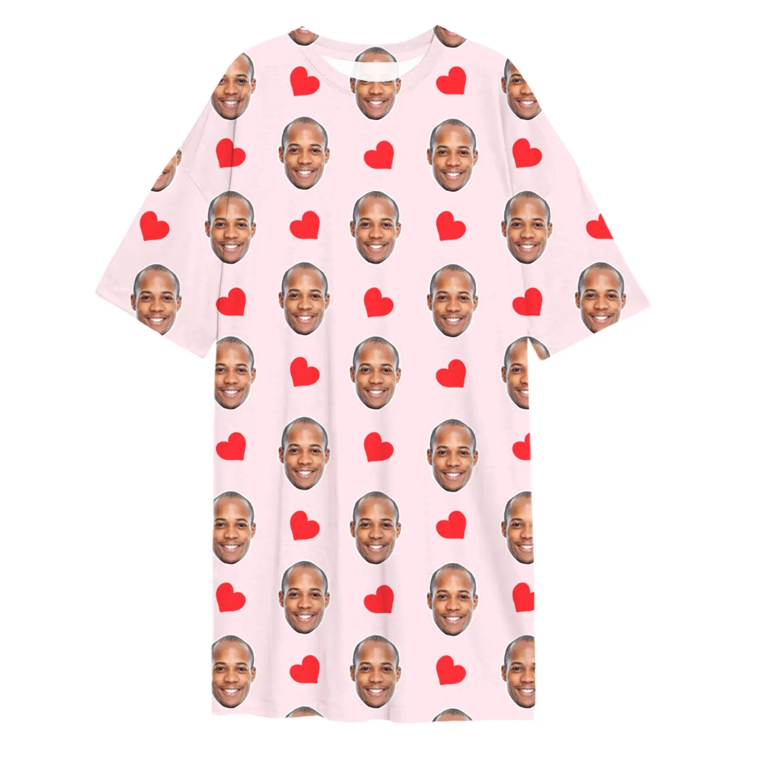 Red Hearts Custom Sleep Tee sold by Super Socks product image thumbnail 3
