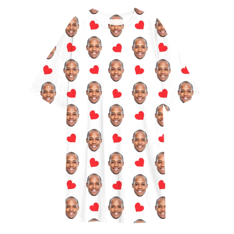 Red Hearts Custom Sleep Tee sold by Super Socks