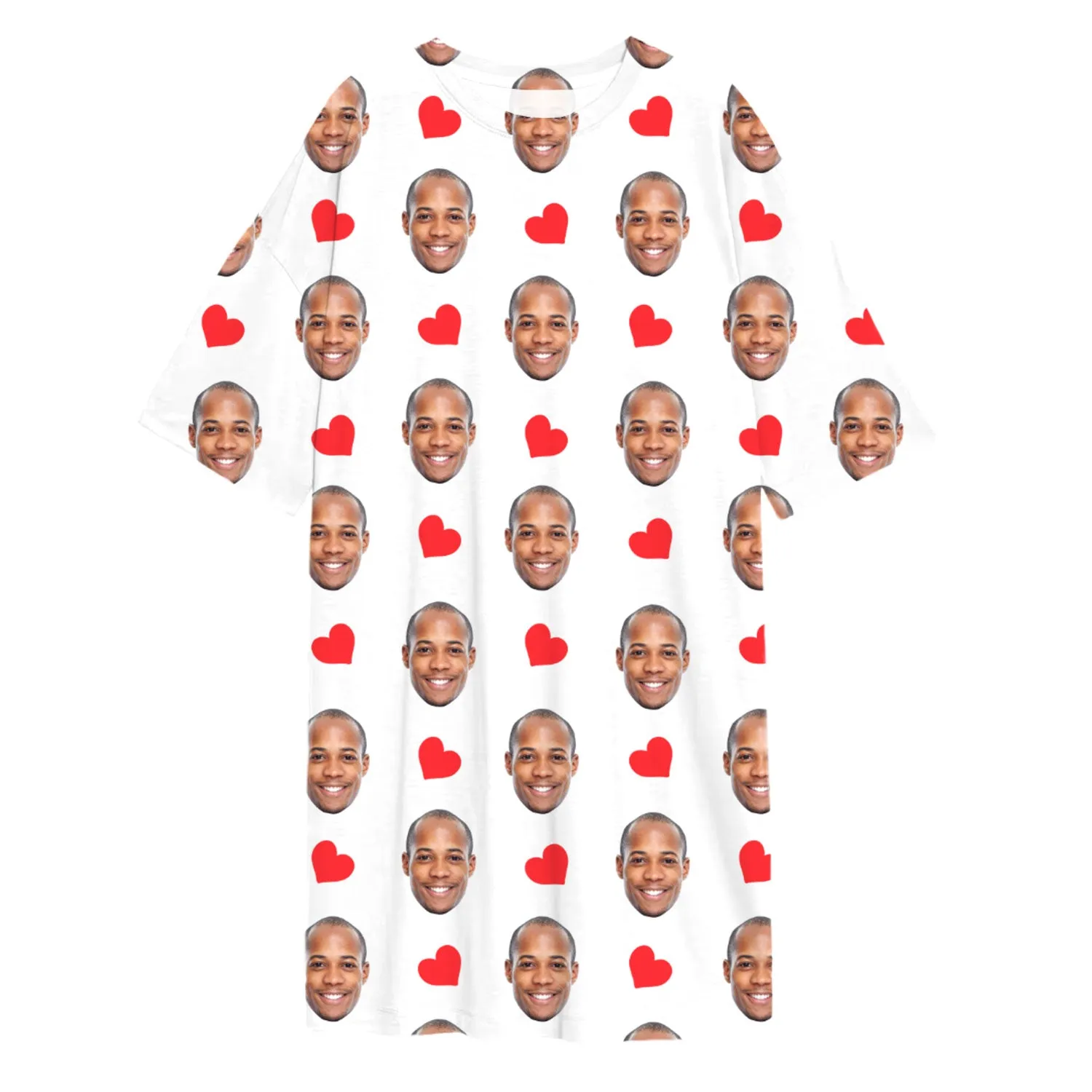 Red Hearts Custom Sleep Tee sold by Super Socks