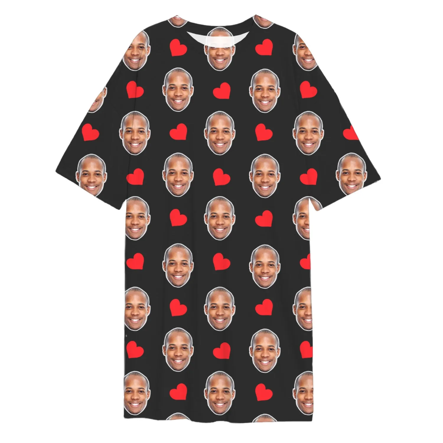Red Hearts Custom Sleep Tee sold by Super Socks product image thumbnail 2