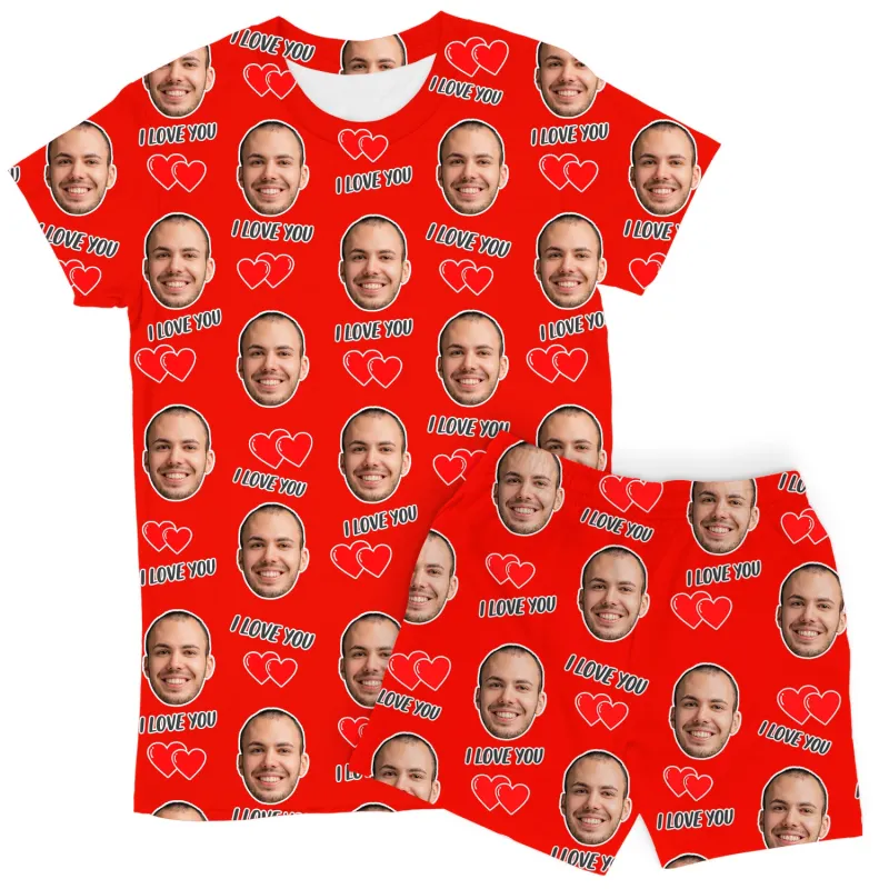 Women's I Love You Personalised PJs - Shorts Set sold by Super Socks