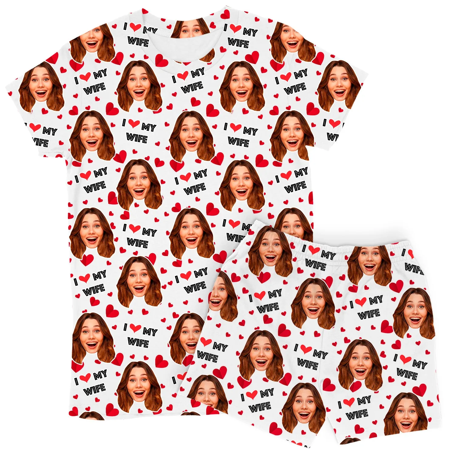 Women's I Love My Wife PJs - Shorts Set sold by Super Socks product image thumbnail 3