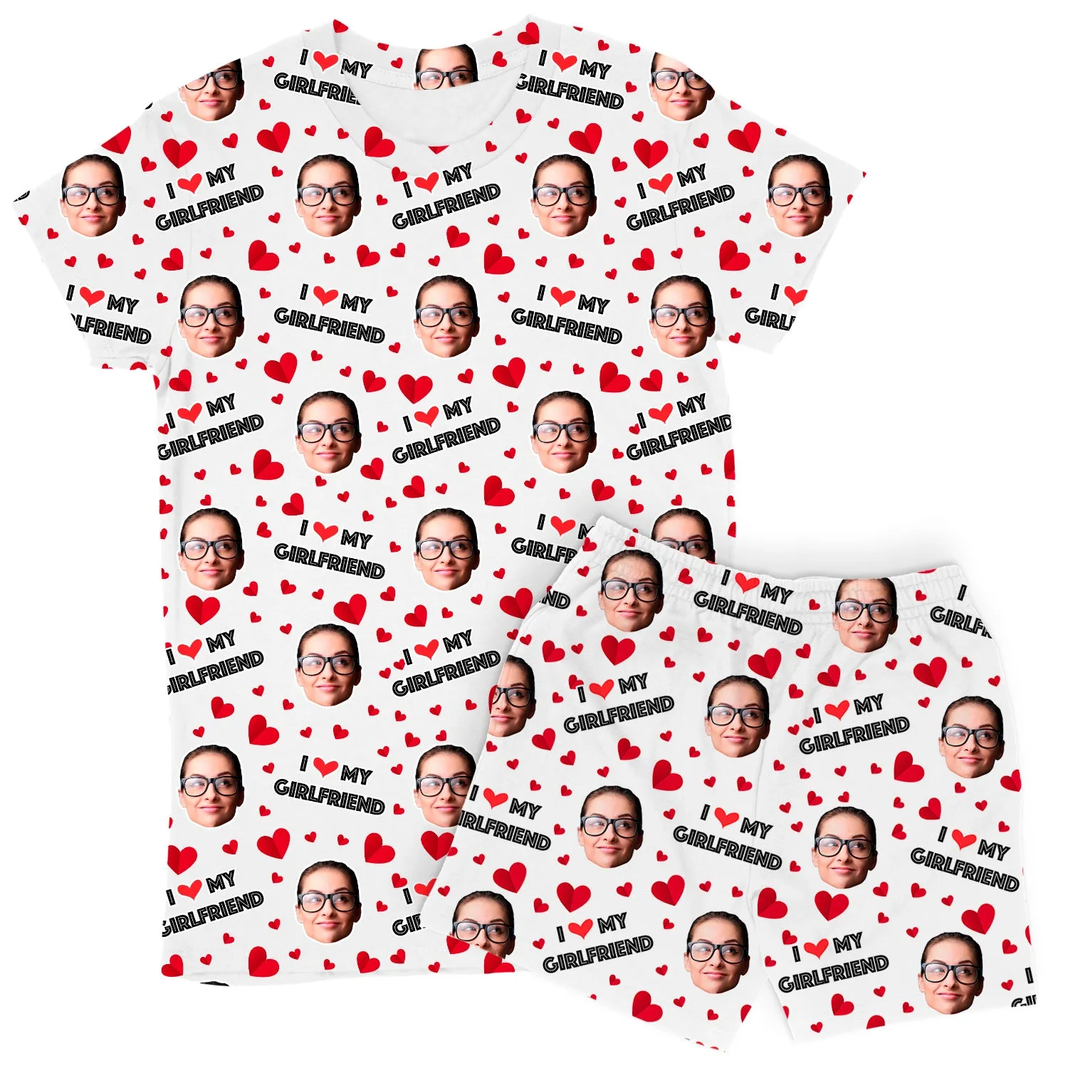 Women's I Love My Girlfriend PJs - Shorts Set sold by Super Socks product image thumbnail 3