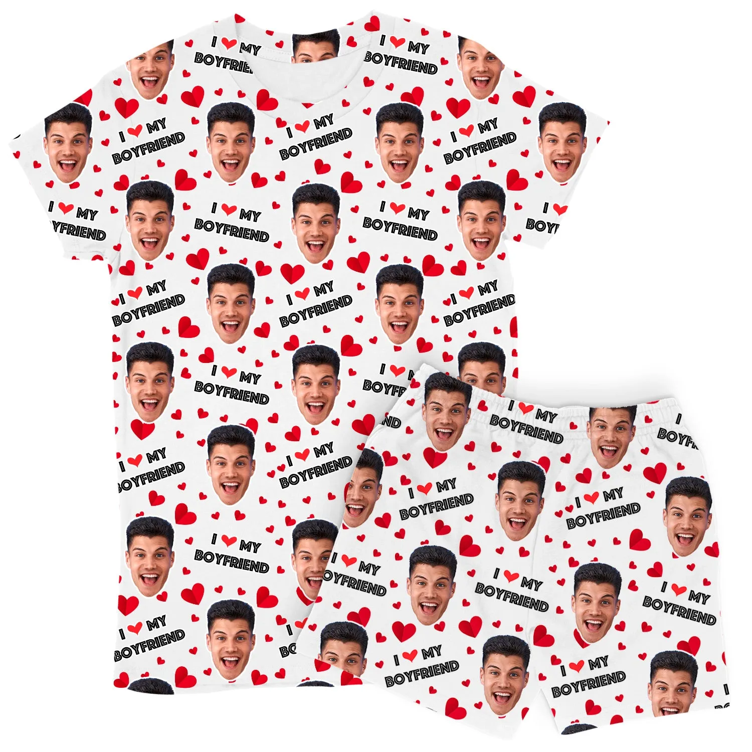 Women's I Love My Boyfriend PJs - Shorts Set sold by Super Socks product image thumbnail 3