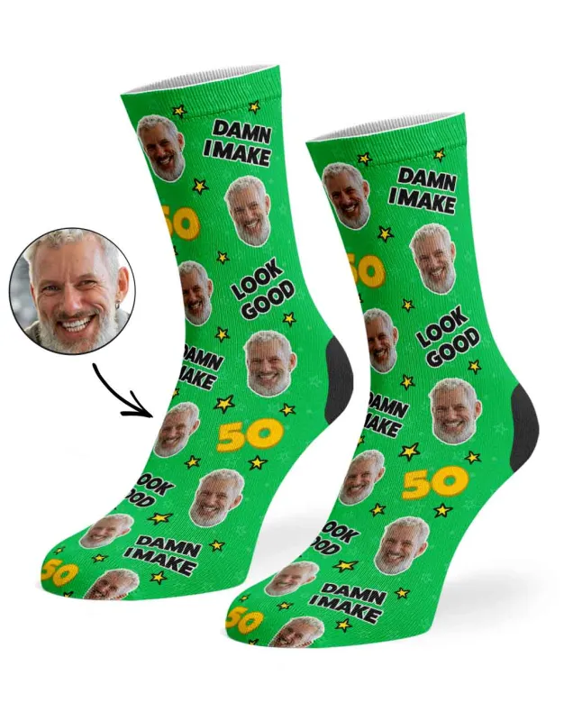 Damn I Make 50 Look Good Socks sold by Super Socks
