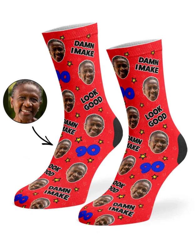 Damn I Make 90 Look Good Socks sold by Super Socks
